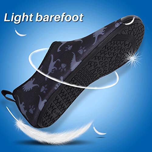 Kids-Water-Shoes Pool-Shoes Barefoot Quick-Dry Toddler-Swim-Shoes Non-Slip Aqua-Socks For Girls Boys Beach Yoga(Navy/Dinosaur,32/33) #TOP4