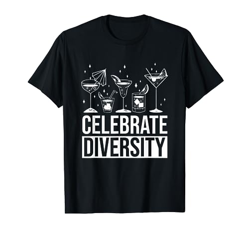 Celebrate Diversity Mixologist Bartender Barman Bar Camiseta