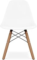 Vista 3 de Sillas de plástico y madera de 21.75 pulgadas para sala de juegos para niños en blanco (juego de 2)