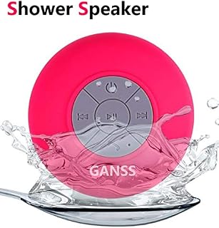 GANSS Waterproof Shower Speaker,Mini Bluetooth Portable Speakers with Suction Cup Handsfree, Up to
