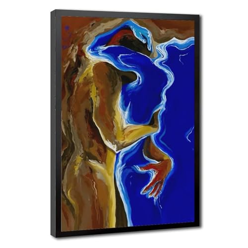 Abstract Couple Wall Art Earth and Sea Connection Canvas Prints