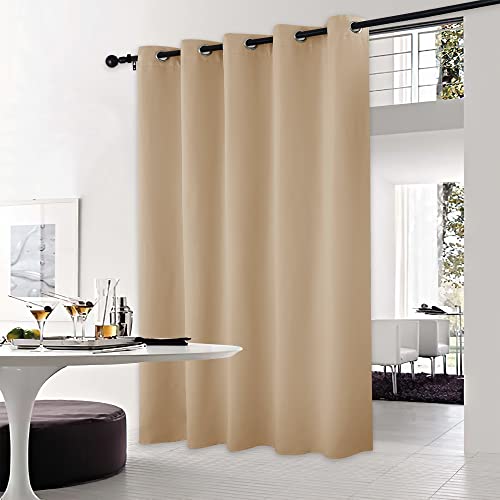 NICETOWN Sliding Door Blinds Window Treatment, Blackout Patio Door Curtain Panels, Privacy Thermal Drapes for Department (Biscotti Beige, W70 x L95) B