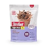 SlimFast High Protein Meal Replacement Powder, Caffeine Protein Powder, Energizing Protein Mix, Vitamin and Mineral Blend, Gluten Free, Coffee Flavored Protein Powder, Mocha Cappuccino, 21 Servings