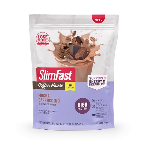 SlimFast High Protein Meal Replacement Powder, Caffeine Protein Powder, Energizing