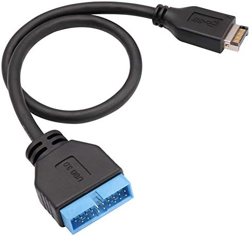 zdyCGTime USB 3.1 Front Panel Header to USB 3.0 20Pin Header Extension Cable for ASUS Motherboard 20cm Black (20p)