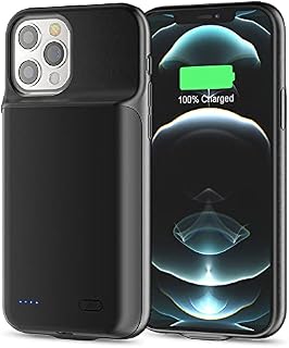Battery Case for iPhone 12 Pro Max(6.7''), 8200mAh (2021 New Version)Upgraded Ultra-high Capacity Protective Portable Slim Charging Case Rechargeable Extended Battery Pack for iPhone 12 Pro Max -Black