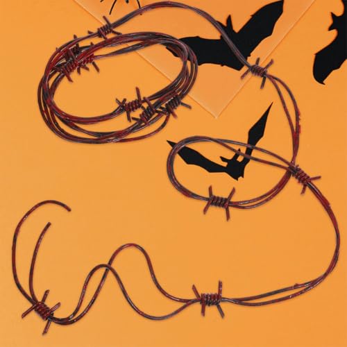 Alambres de púas artificiales rojos jojofuny de 3 piezas para decorar un Halloween terrorífico 7