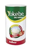 Yokebe. Die Aktivkost - Erdbeer - Diätshake zur Gewichtsabnahme - glutenfrei, laktosefrei und vegetarisch - Kalorienarmer Diät-Drink mit Proteinen - 500 g = 10 Portionen