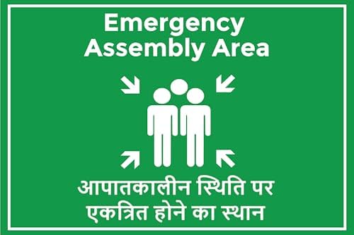 Colour Plus Media - Emergency Assembly Point Area Sign Board, 31x20 cm ...