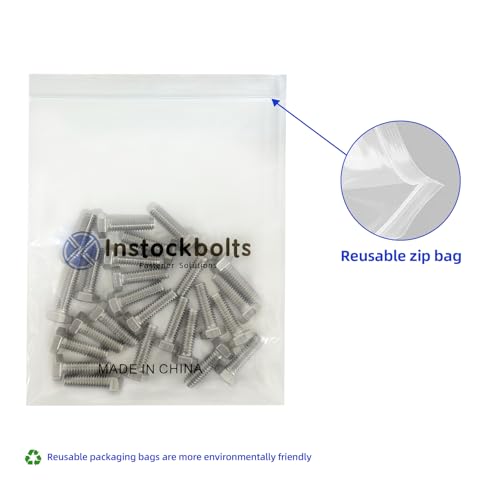 Image of 1 /4 inch-20 x 3 Hex Head Screw Bolt,Fully Threaded,304 Stainless Steel 18-8,UNC Coarse Thread,25 Pcs.