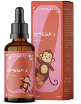 InnoNature Omega 3 Tropfen Kids | natürlich aus der Mikroalge Schizochytrium | 30ml, DHA 127-170mg, EPA 63-84mg | Empfohlen für Kinder ab 4 Jahren