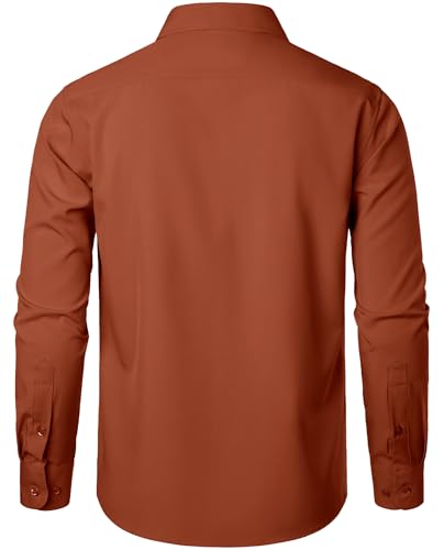 ZEROYAA Men's Regular Fit Dress Shirt Solid Wrinkle-Free Long Sleeve Casual Business Button Up Shirts with Pocket3
