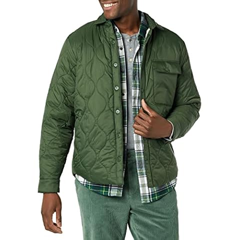 Chaqueta tipo camisa acolchada impermeable con forro de borreguillo Amazon Essentials Hombre Cover