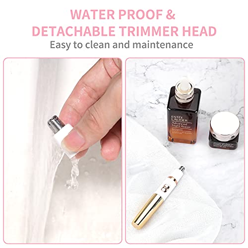 Image of AREYZIN Nose Trimmer for Women Ladies Painless Facial Trimmer for Women,Eyebrow Facial Ear Hair Razors Nose Hair Clipper Professional, Waterproof, Gold
