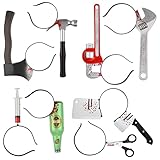 Jorzer Halloween Horror Hair Bands 8pcs Zombie Headbands Cleaver Axe Scissor Hammer Pattern Headbands for Halloween Scary Costume Party Decorations Toy Play.