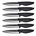 Steak Knives set of 6 Extremely Sharp Kitchen Ceramic Black Blade Knife by Nano ID
