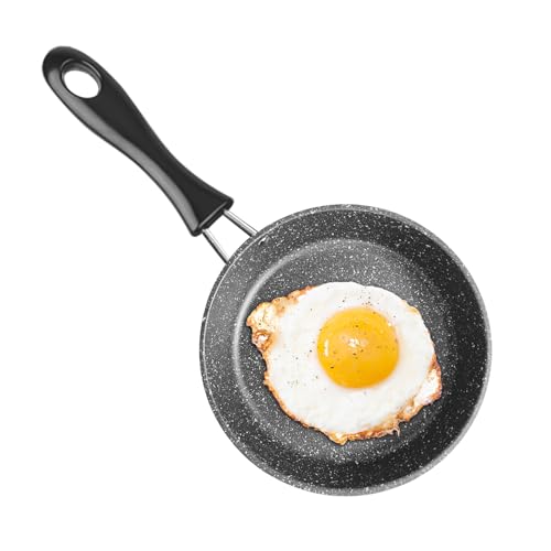 Tutamaz Sartén pequeña de 12 cm para inducción, mini sartén para huevos fritos, con asa, portátil, para tortilla, sartén frita, sartén para huevos fritos, sartén para camping, cocina, para cocina de