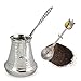 Cafetière Turque: Pot à Café Cezve en Cuivre et Argent Plaqué pour Faire du Café Turc | Pot à Café Arabe Ibrik avec Poignée | Pot Martelé Fabriqué à la Main Style Ottoman & Cuillère Vintage | 6 Tasses