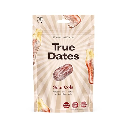 True Dates - SOUR COLA | naturally flavoured sweet dates | No added sugar, Vegan, Palm Oil Free | 100 g