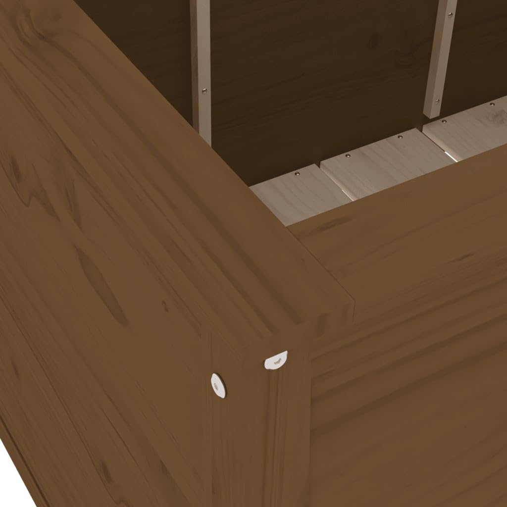 Aiuola rialzata in legno di pino massiccio, 119,5 x 82,5 x 78 cm, per giardino, balcone o terrazza, con molto spazio per piante, verdure, erbe e fiori