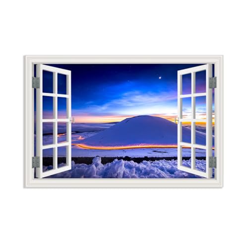 Impression sur toile fenêtre sunset moon pour décoration murale de salon 75x50cm sans cadre