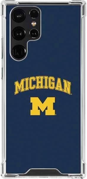 Skinit Clear Phone Case Compatible with Galaxy S22 Ultra - Officially Licensed University of Michigan Wolverines M Design