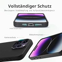 Synchro Naturleder-Schutzhülle für iPhone 15 Pro mit starken Kompatibel mit MagSafe-Magneten, genarbte Lederhülle für iPhone 15 Pro 6,1 Zoll - Blau – Ansicht 5