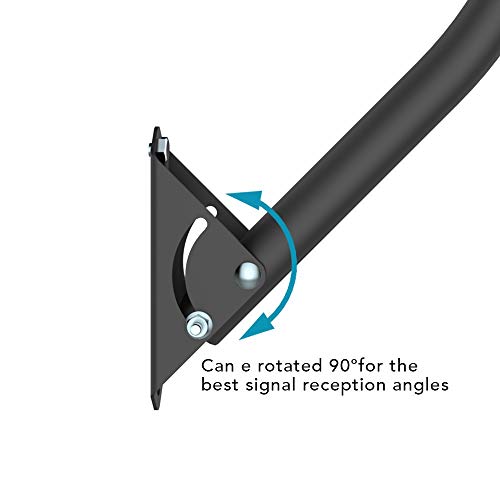 Antop Adjustable Outdoor/Attic Tv Antenna Mount Pole, Stainless Painting, 19 Inch Arm Length, Reversible, Lightweight, Waterproof, Easy Installation #TOP2