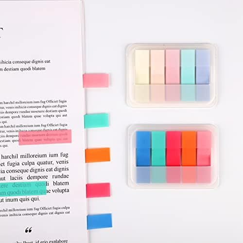 600Pcs Index Tabs, Sticky Tabs Transparent, Book Tabs Transparent Sticky Notes Tabs Page Markers, Writable and Repositionable Tabs Stationery for School, Office, File Folders, Book Notes