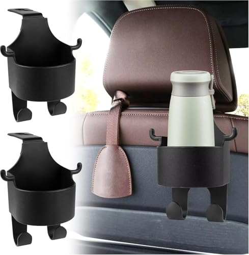 レクサス LBX 10系 AXPB10 2023年12月?現行 対応 多機能カーシートオーガナイザー 2個セット カップホルダー&スマホホルダー付き 後部座席用バッグフック 短長ヘッドレスト対応 車内整理整頓
