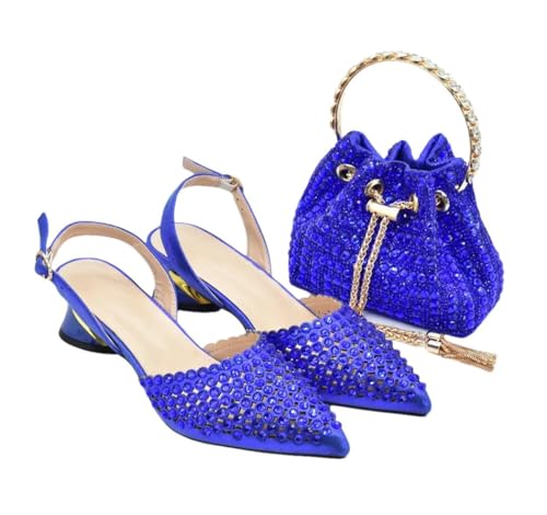 Chaussures italiennes de luxe et sac assorti avec strass brillants style africain chic