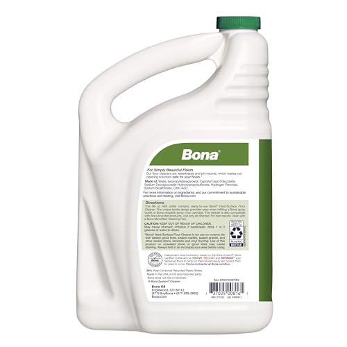 Image of Bona Multi-Surface Floor Cleaner Refill - 96 fl oz - Unscented - Refill Spray Mops and Spray Bottles - Residue-Free Floor Cleaning Solution for Stone, Tile, Laminate, and Vinyl Floors