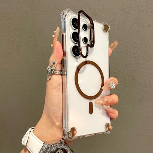 Coque Galaxy S25 Ultra transparente de luxe or antichoc et induction