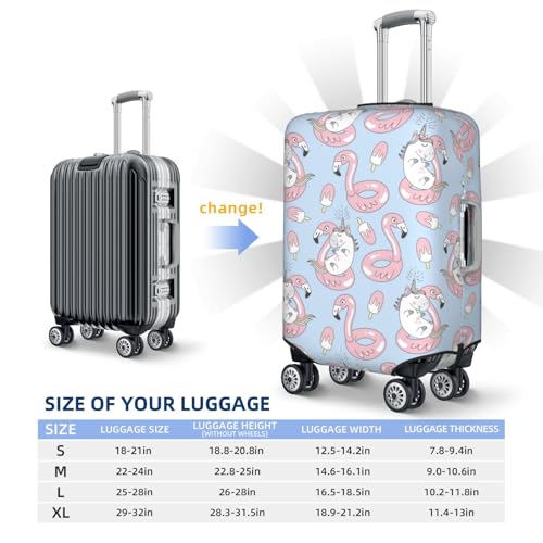 Summer Cute Unicorns For Travel Luggage Cover Suitcase Protector Fits 18-32 Inch Travel Luggage Protector Elastic Luggage Anti-Scratch Suitcase Cover4