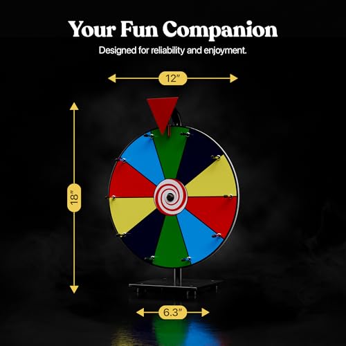 image for T-SIGN 12 Inch Heavy Duty Spinning Prize - 10 Slots Color Tabletop Rou