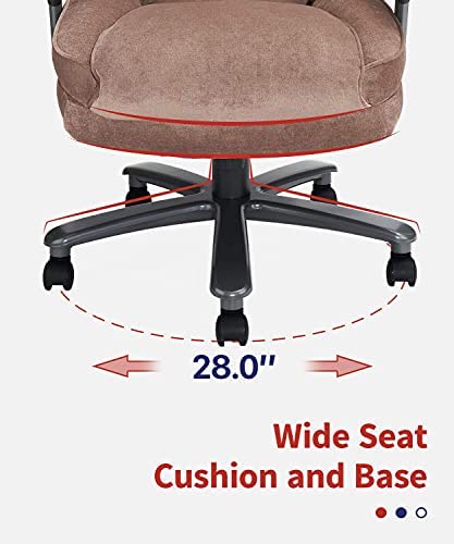 Clatina Ergonomic Big And Tall Executive Office Chair With Upholstered Swivel 400Lbs High Capacity Adjustable Height Thick Padding Headrest And Armrest For Home Office Beige #TOP5