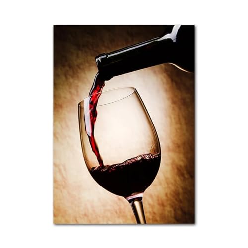 Toile verre de vin rouge moderne pour habiller un mur vide de cuisine - 5