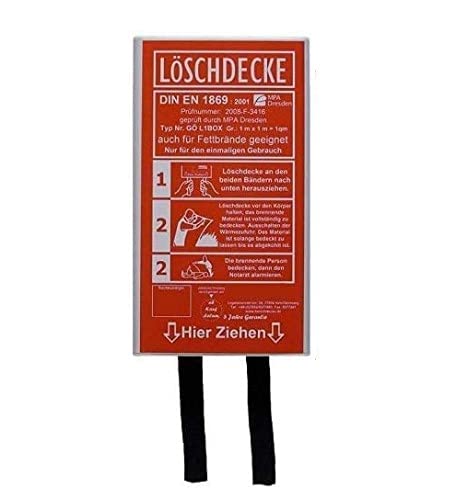 Brandengel Premium Löschdecke in Kunststoffbox DIN EN 1869:2001 Brandschutzdecke XL| 1,0 x 1,0 m auch für Fettbrände Fettbrand Küche Feuerlöschdecke Auto Ersten Hilfe 100 x 100 cm 1 Stück Box rot - Image 3