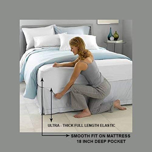 Cooling Planet Full Size Bedsheet Set, 610 Tc Pima Cotton, Extra Long Staple Sateen Weave Tightfit Elastic Pocket 18" Wrinkle, Fade Resistant Fitted Sheet Set For Bedroom Décor (Sage, 4 Pcs) #TOP3