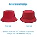 Sydbecs Bucket Hat for Women Men, Reversible Cotton Summer Sun Beach Cap Solid Color Style (Red)
