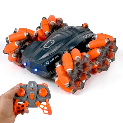 Image of Vikrida 2.4GHz Remote Control Extreme Drift Stunt Car for Kids | 360 Degree Limit Drift Car, Left & Right Rotation - Orange