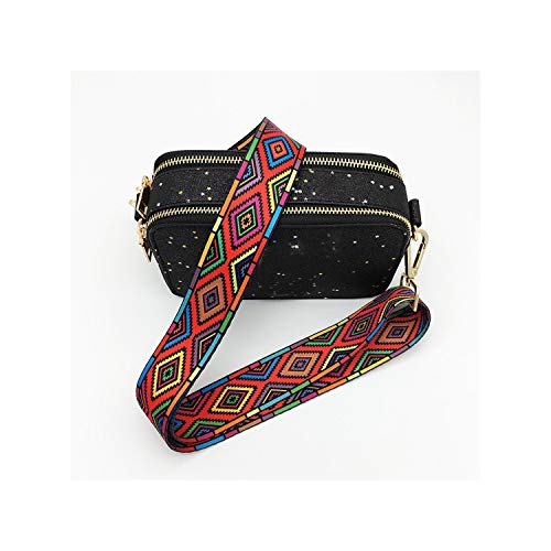 Bunter Taschenriemen Gürtel Blume Ersatz breite Riemen für Umhängetaschen Zubehör Nylon Schulterriemen für Taschen 9 Gun Black Hook