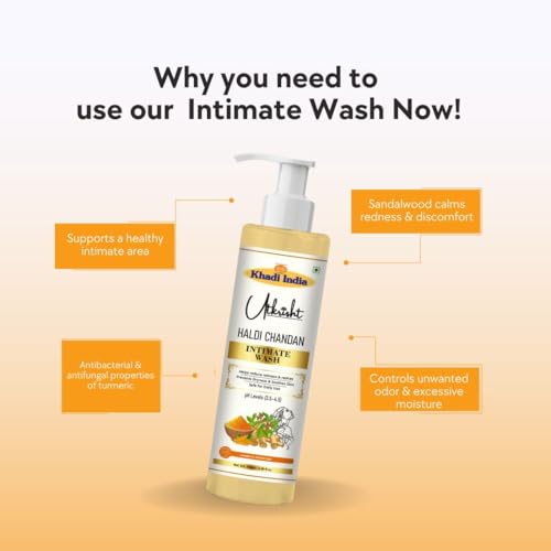 Image of Khadi Haldi Chandan Intimate Wash for Women | Natural Feminine Hygiene Cleanser with Turmeric & Sandalwood | pH Balanced, Gentle, Sulfate-Free | 100ml