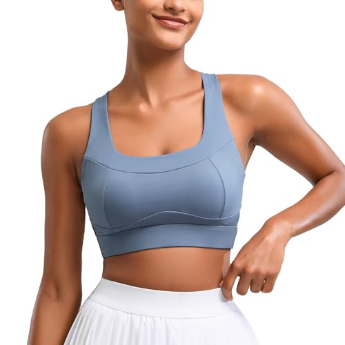 Image of High Impact Sports Bras for Women Running Bra Workout Bra U Back Sports Bra Scoop Neck Padded