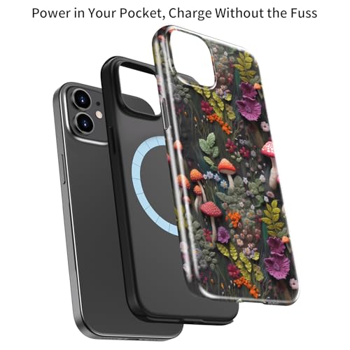 Coque iPhone 12 Mini rigide double couche silicone compatible recharge induction forêt - 3