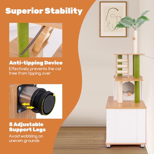 Árbol rascador para gatos con escondite para arena PETSITE miniatura 6
