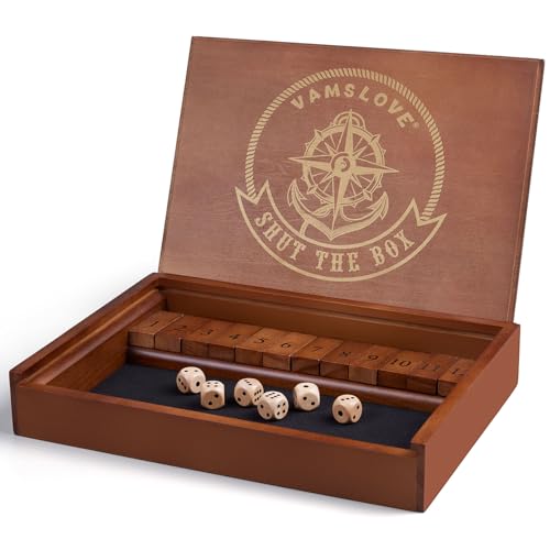 Juego Wooden Shut The Box Dados de Mesa para 2 Jugadores miniatura 6