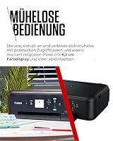 Canon PIXMA TS5150 Drucker Farbtintenstrahl Multifunktionsgerät DIN A4 (Scanner, Kopierer, Farbdisplay, 4.800 x 1.200 dpi, USB, WLAN, Duplexdruck, 2 Papierzuführungen) schwarz – Ansicht 5