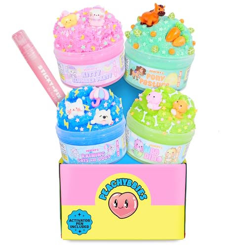 Peachybbies Slime Peachy’s Pets 4-Pack Mini-Bundle,...