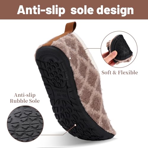 Image of Ibeauti Women Mens House Slippers Lightweight Comfy Barefoot Slipper Socks Rubber Sole House Shoes for Indoor /Outdoor Bedroom Travel